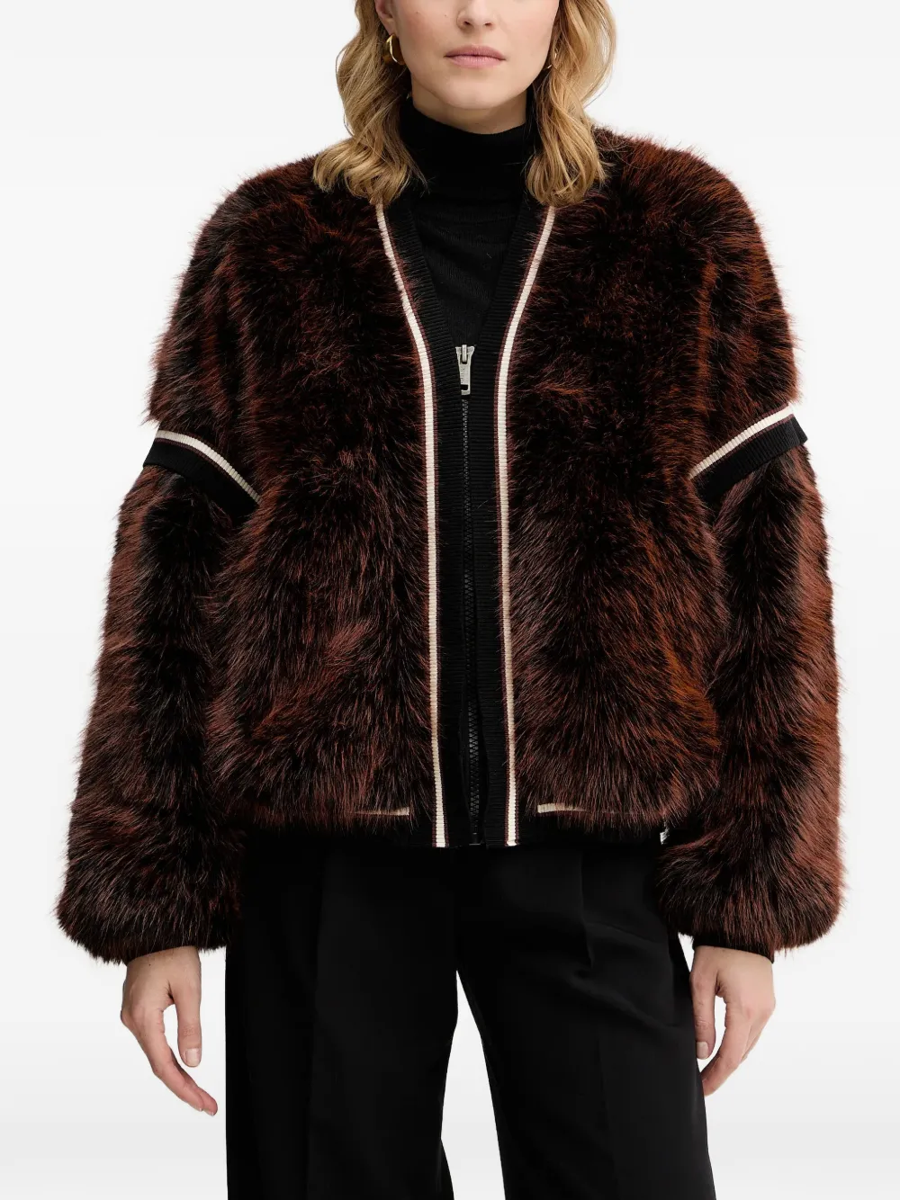 

Куртка с полосатой отделкой Guess Usa, коричневый