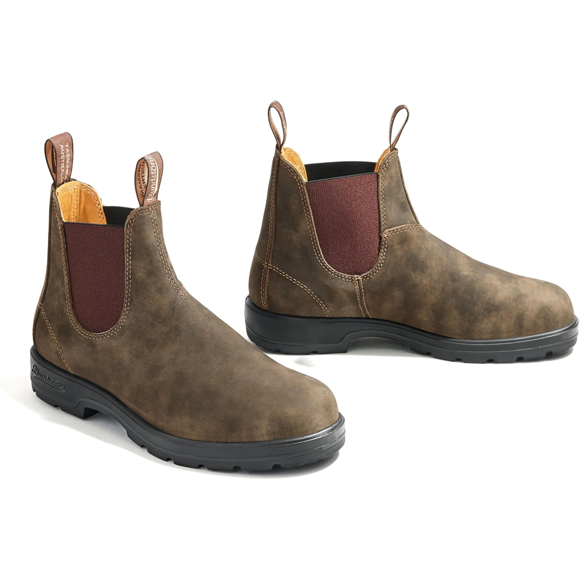 Мужские классические кожаные ботинки челси #585 Blundstone Australia, Rustic Brown — фото 4