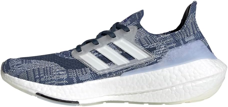 Мужские кроссовки Adidas Ultraboost-21, белый/синий/темно-синий — фото 4