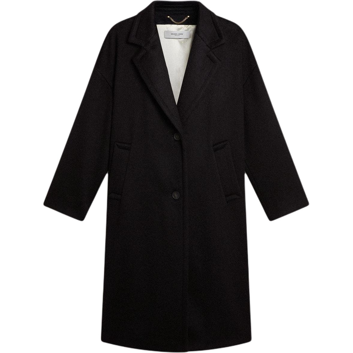 

Golden Goose Однобортное пальто с прорезным карманом, Black