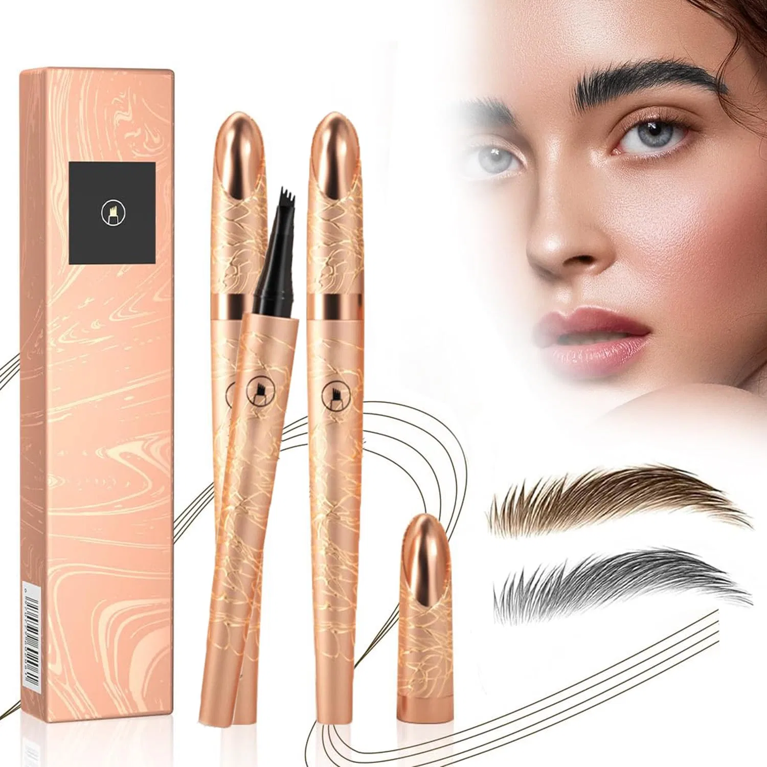 Водостойкий карандаш для бровей «3D Eyebrow Pencils» Generisch, Dark Brown And Grey
