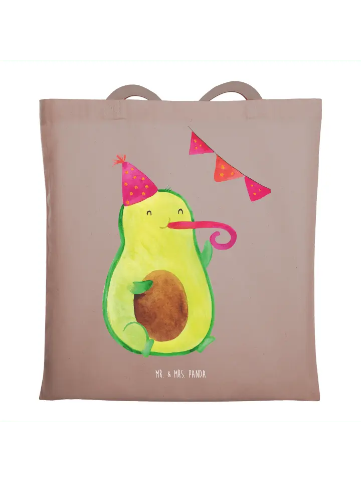

Сумка для переноски Mr & Mrs Panda Avocado Geburtstag ohne Spruch, пастельно-коричневый