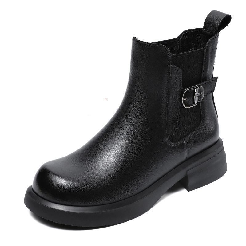 Короткие ботинки челси 4 см женские Devanro, Black
