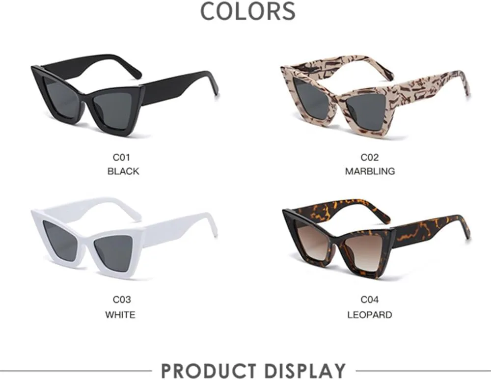 

Женские солнцезащитные очки «кошачий глаз» в стиле ретро, ​​черные, винтажные, с защитой от УФ-излучения UV400 (мраморный рисунок, один размер) YASHUNJIA, Marbling