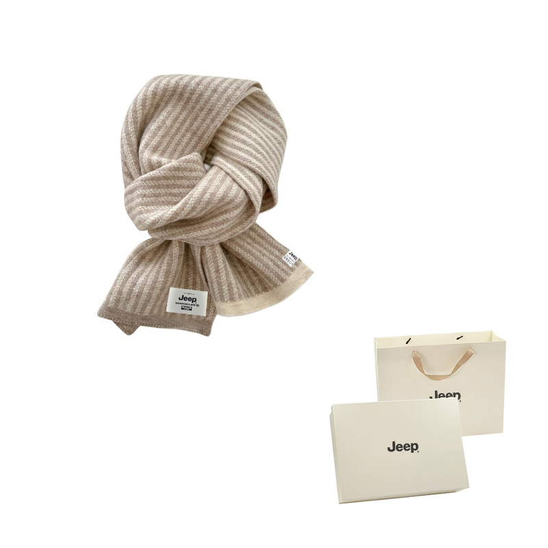 

Шарф из полиэстера Unisex Jeep, vertical stripes коричневый