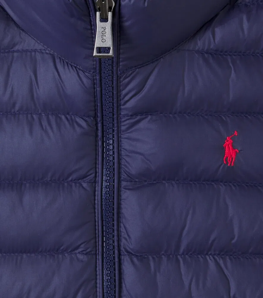 Стеганый пуховый жилет Polo Ralph Lauren Kids, синий — фото 2