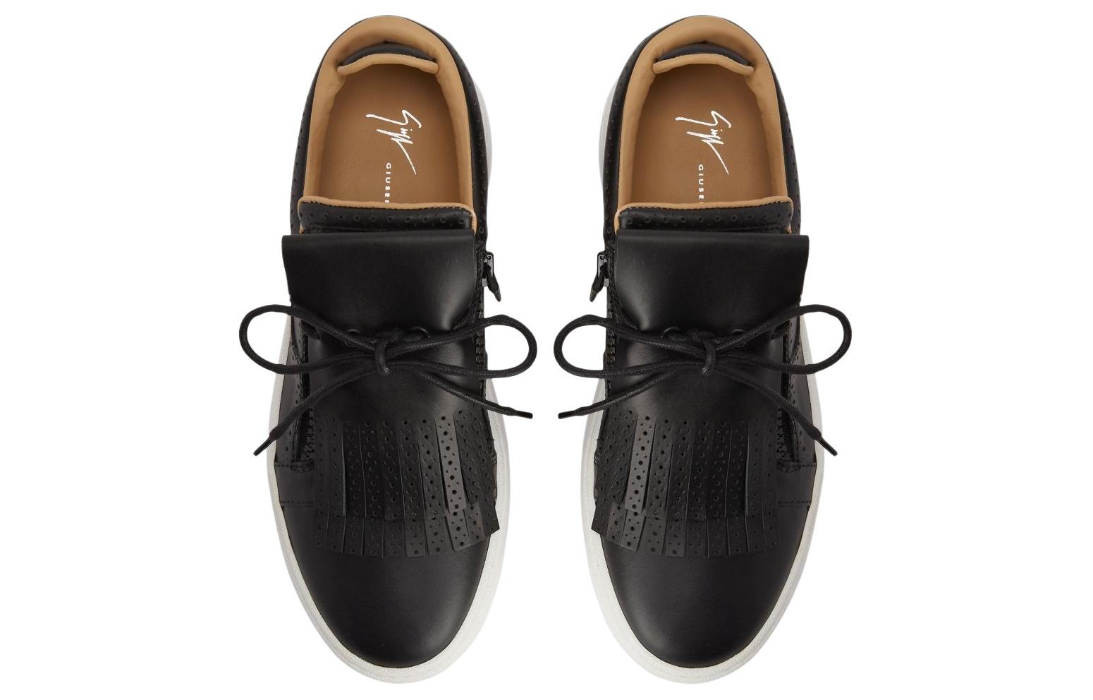 Gz94 Кроссовки низкие кожаные Giuseppe Zanotti, черные — фото 4