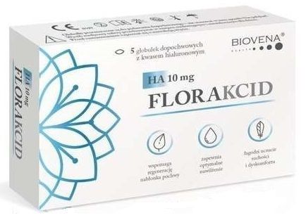 

Пессарии от сухости влагалища Florakcid HA 10mg, 5 шт