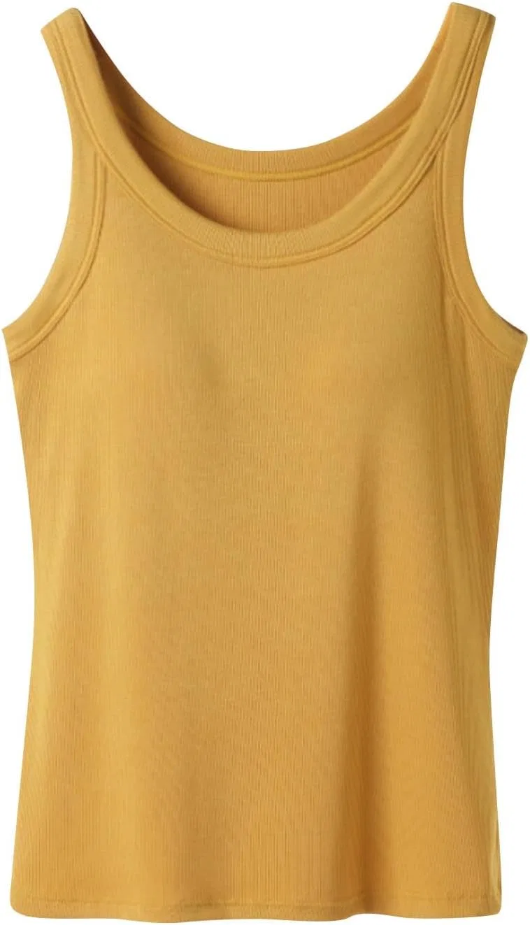 Топ с встроенным бюстгальтером, хлопковый, Generic, A01_yellow