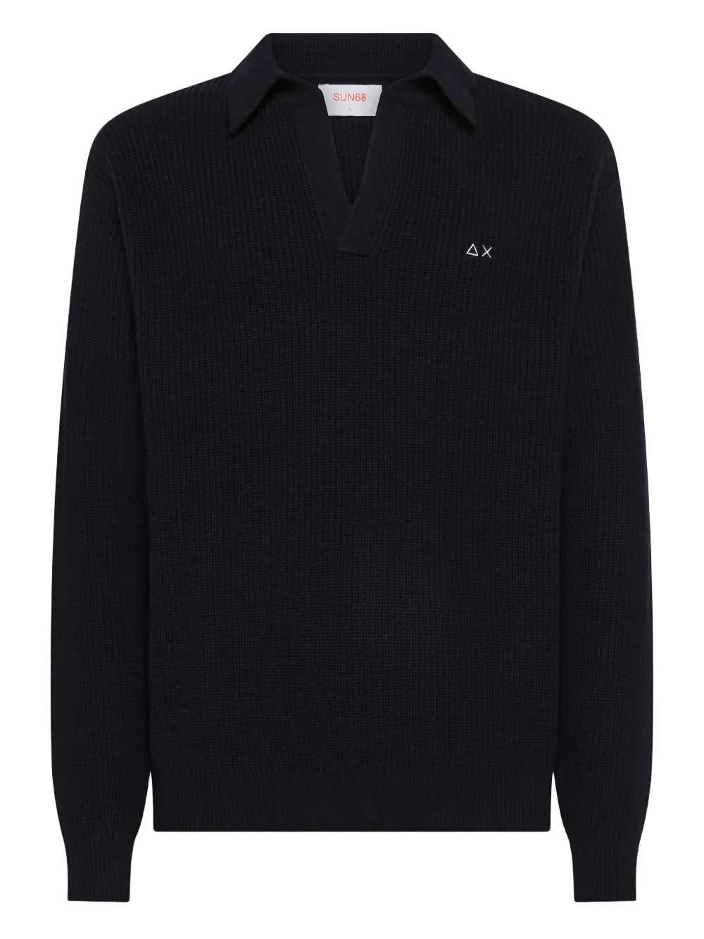

Свитер с V-образным вырезом и логотипом Sun67, синий