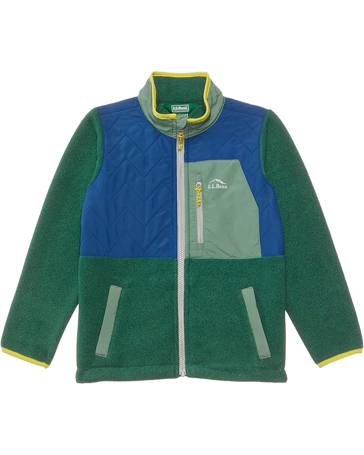 

Куртка L.L.Bean Mountain Classic Fleece Mixed Media Jacket, цвет Deep Green/Collegiate Blue