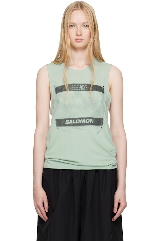 

Спортивный топ Salomon edition с абстрактным принтом Mm6 Maison Margiela, синий