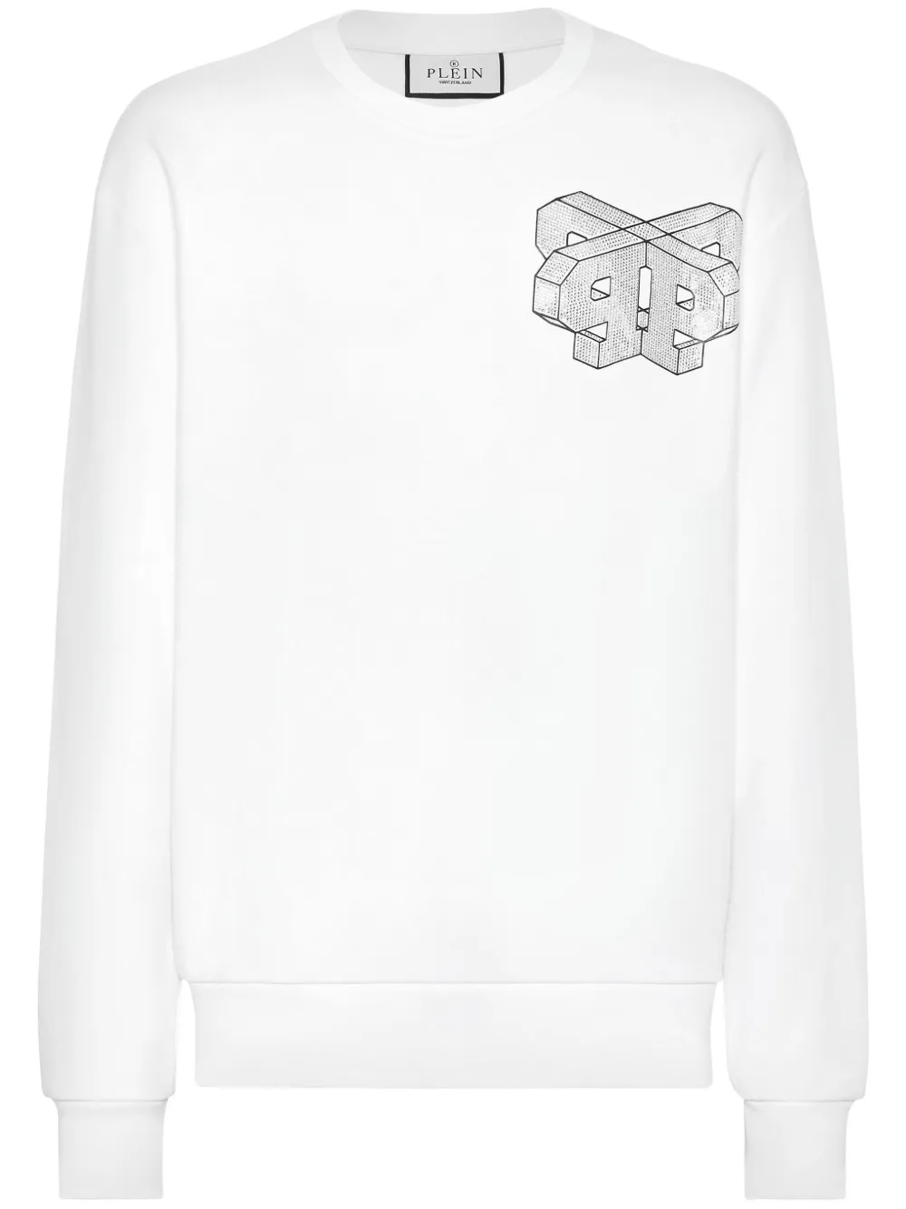 

Толстовка Wire Frame из джерси Philipp Plein, белый