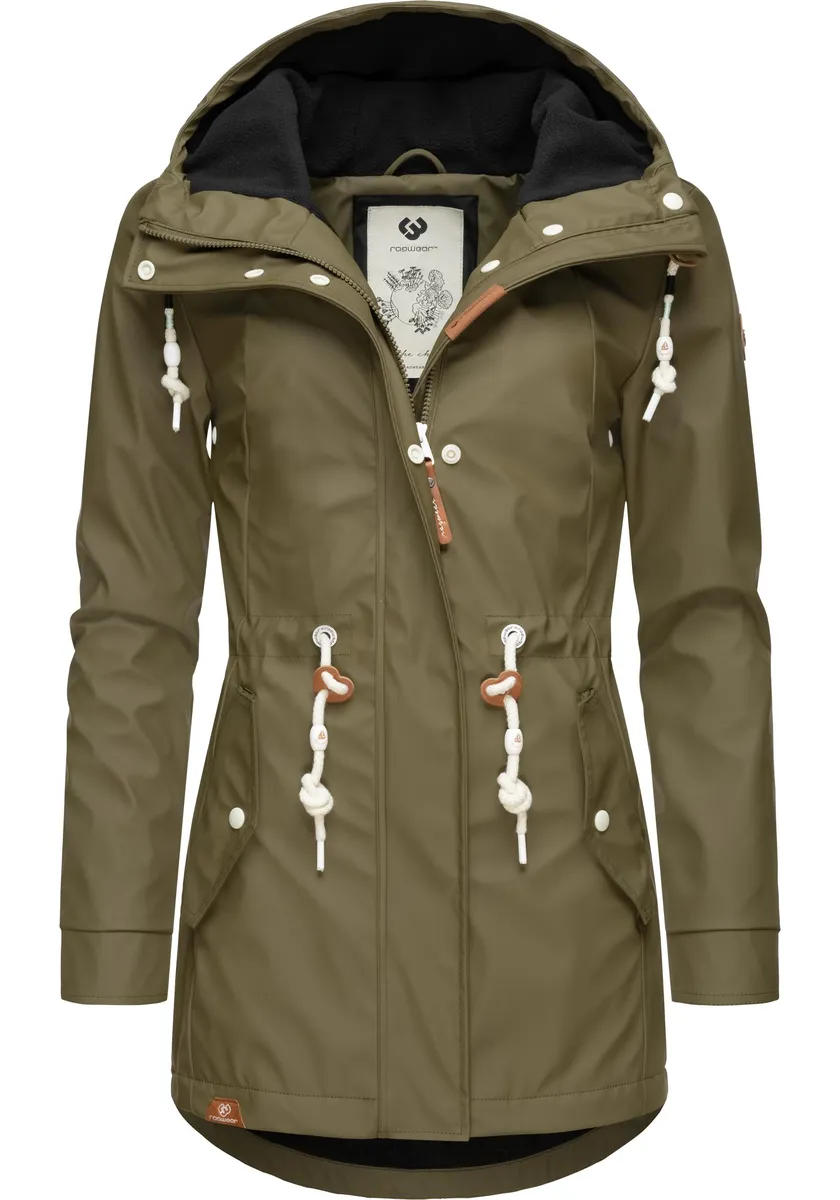 

Плащ Ragwear "Monadis Rainy Intl.", модная непромокаемая парка с уютной внутренней подкладкой, зеленый