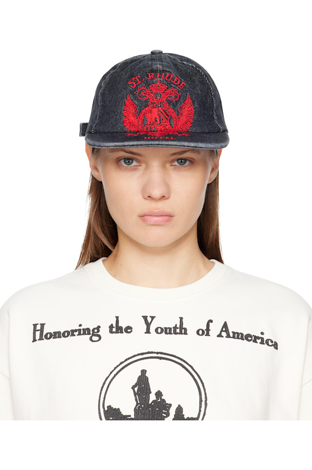 

Rhude Черная джинсовая кепка с изогнутым козырьком от St. Rhude Seal