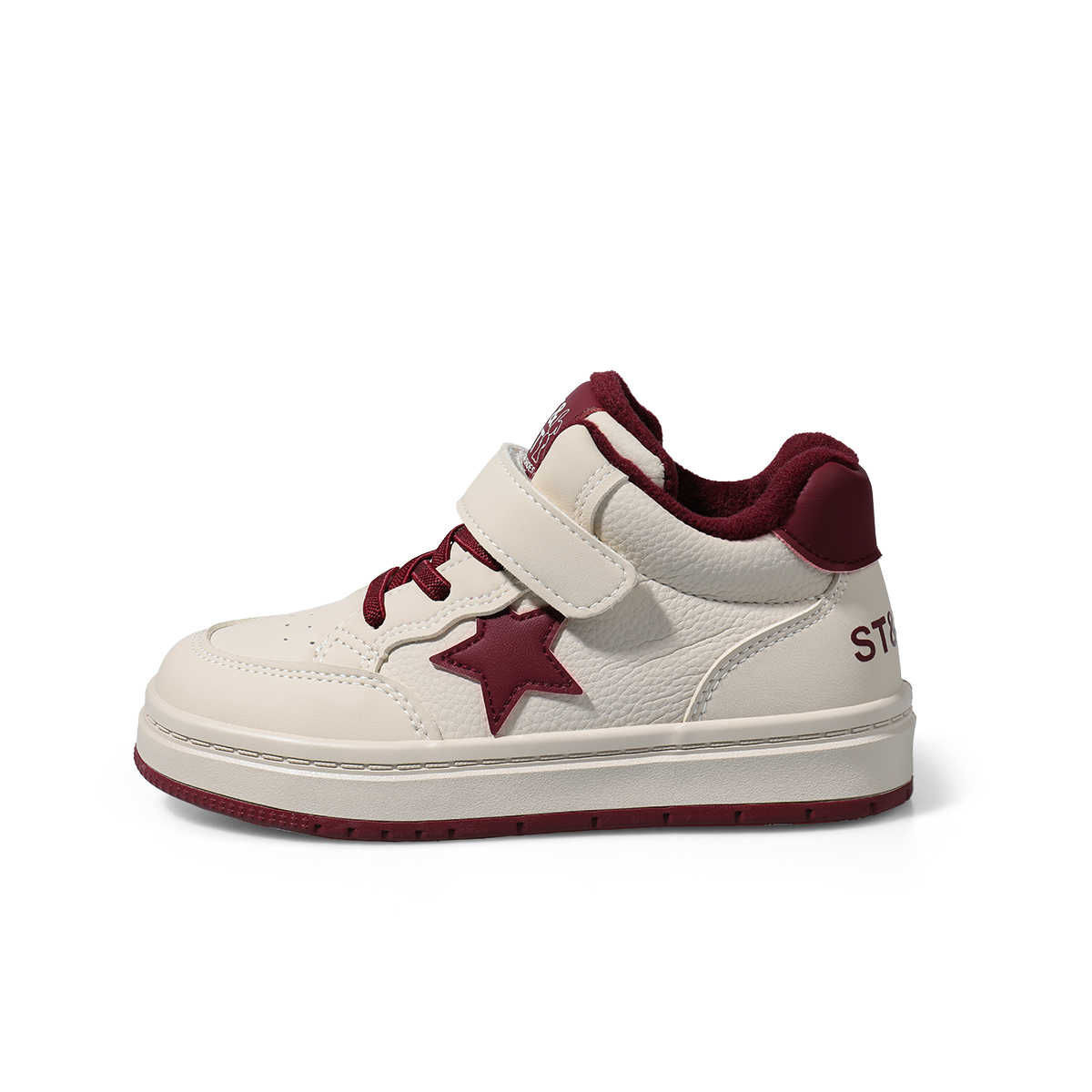 

Антискользящие и износостойкие утепленные высокие детские скейтерские кроссовки Kids' ST&SAT, красный