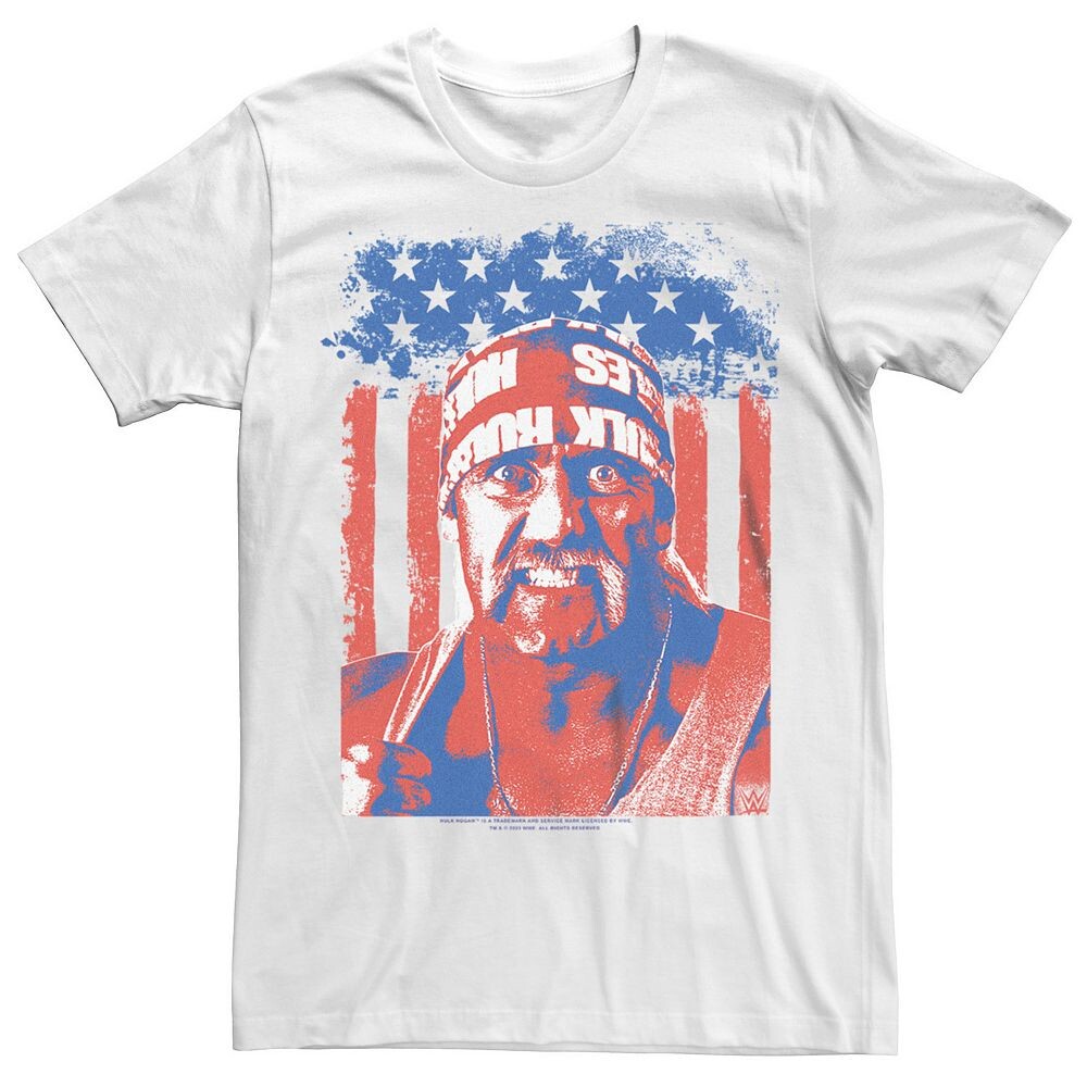 

Мужская футболка с рисунком флага США WWE Халка Хогана Licensed Character, белый