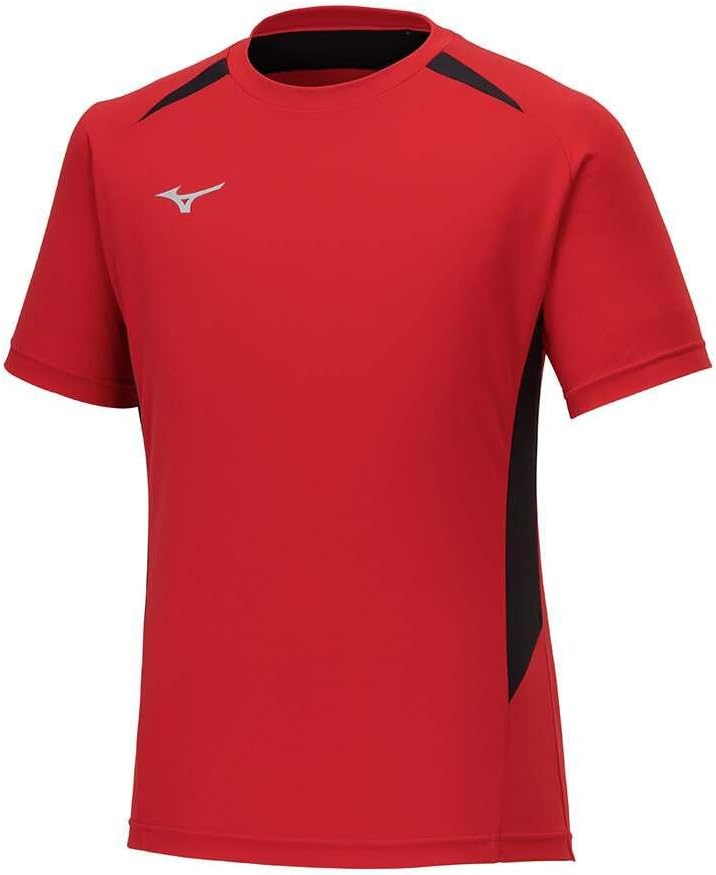 

Футболка MIZUNO Solar Cut, короткий рукав, летняя, влагоотводящая, быстросохнущая, теплозащитная, приталенный крой, унисекс, P2MAB046, красный