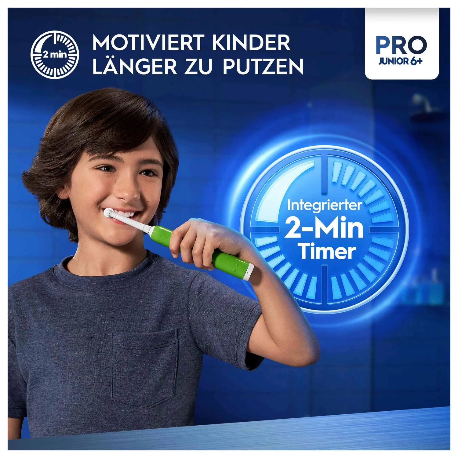 Электрическая зубная щетка Pro Junior зеленая Oral-B — фото 4