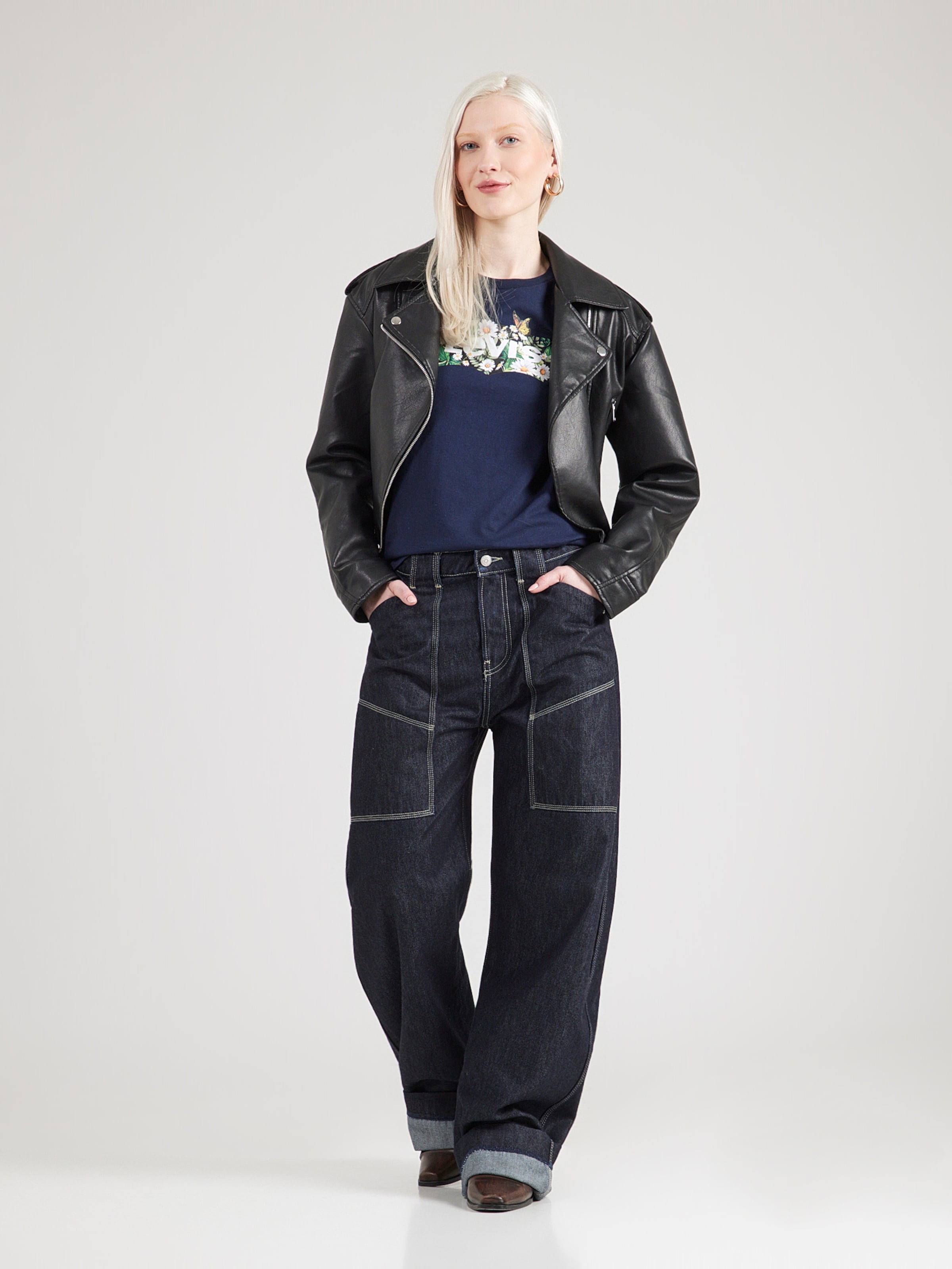 LEVI'S  Футболка 'The Perfect Tee' в цвете Marine Blue — фото 4
