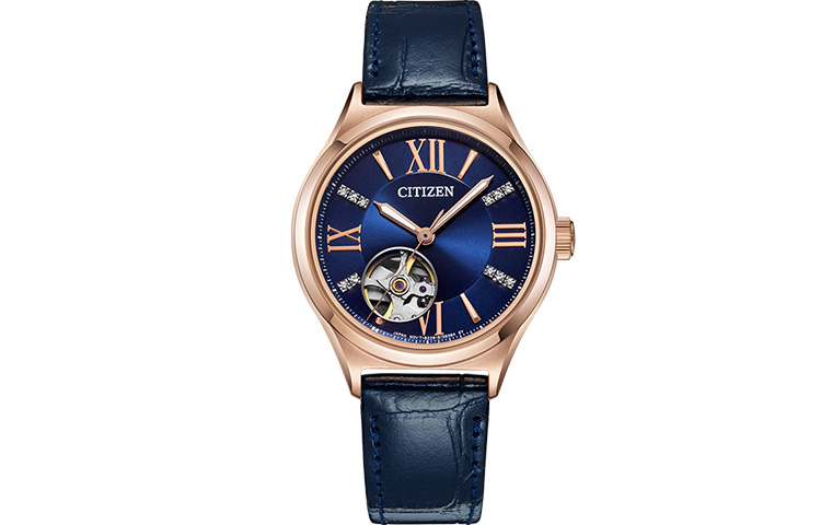 

CITIZEN Часы Mechanical Watch Series Automatic Mechanical Movement Cow Leather Strap Watch Women's Watch Blue Dial
