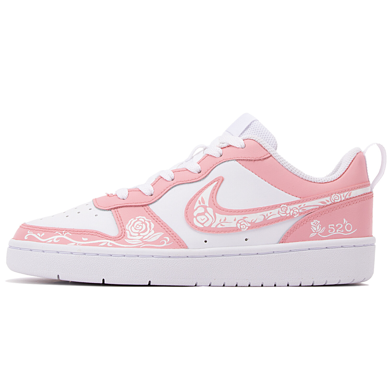 

Кроссовки Nike Court Borough Skateboard Shoes Women's Low-Top Pink/White, Белый, Кроссовки Nike Court Borough Skateboard Shoes Women's Low-Top Pink/White