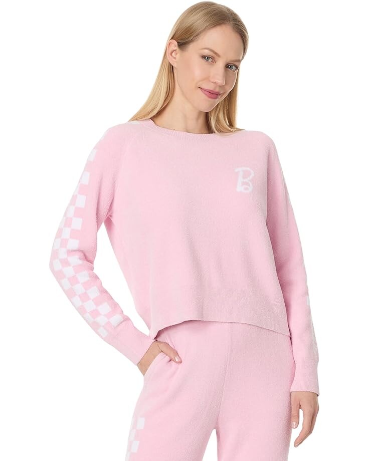 

Свитер Barefoot Dreams CozyChic Ultra Lite Checkered Barbie Pullover, цвет Barbie Pink