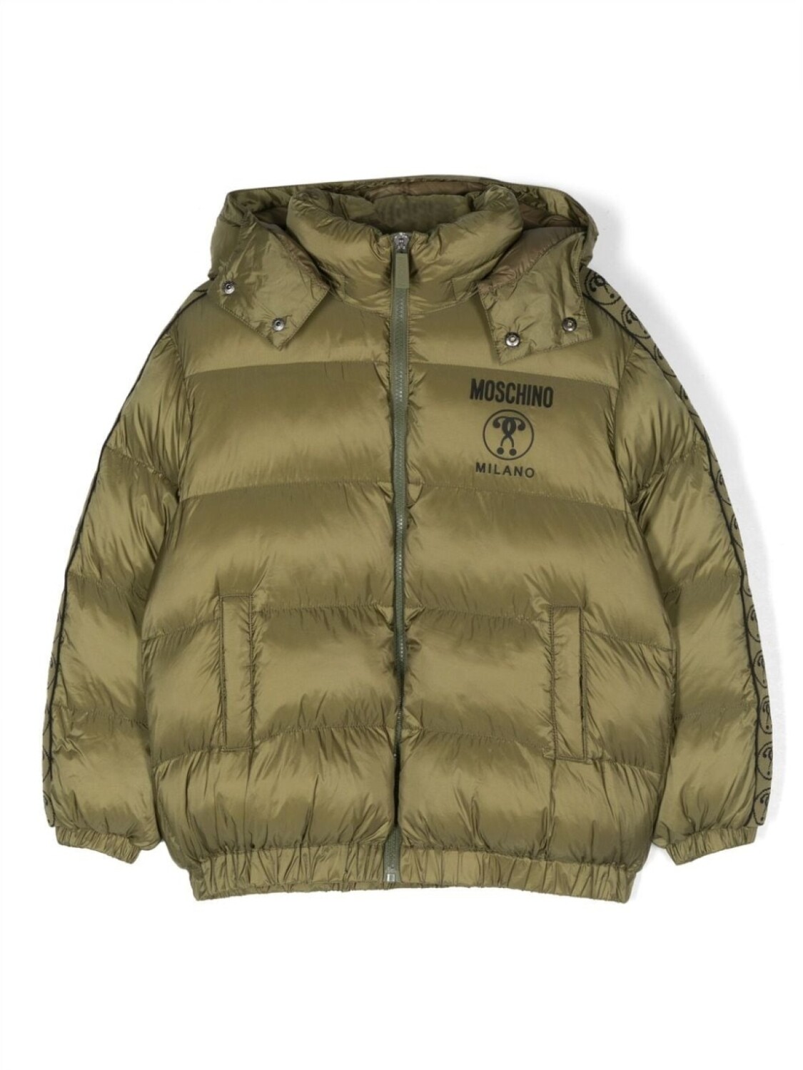 

Moschino Kids пуховик с тисненым логотипом, зеленый