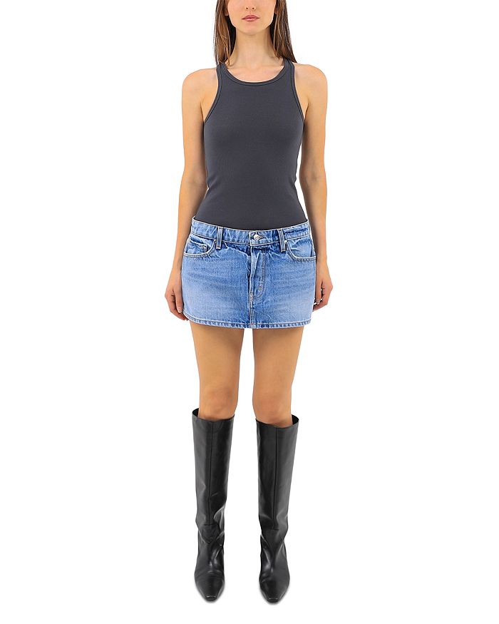 

Вишнёвая джинсовая мини-юбка EB Denim, синий