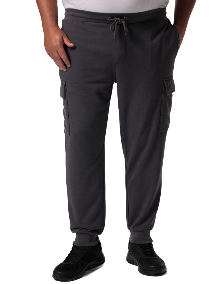 

Men Plus Длинные брюки-карго темно-серого меланжевого цвета