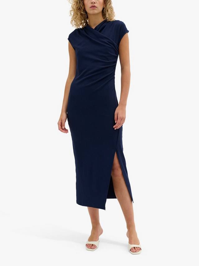 

Приталенное трикотажное платье миди nupti slim fit MY ESSENTIAL WARDROBE, цвет Total Eclipse