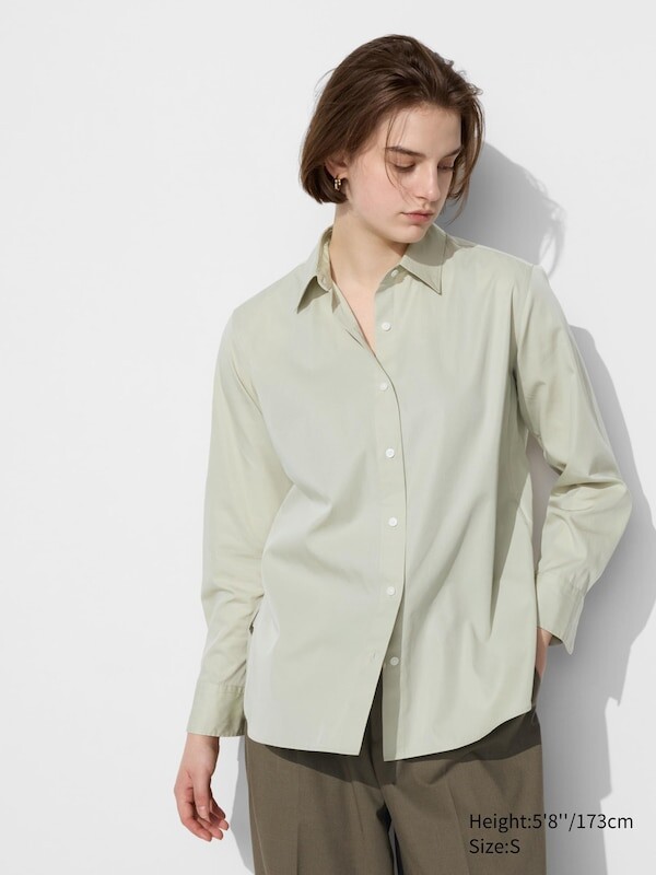 

Хлопковая рубашка Uniqlo, зеленый