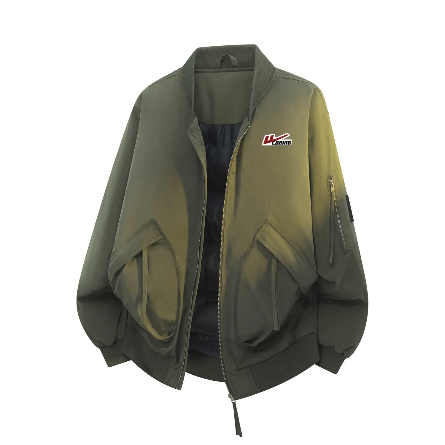 

Пуховик Unisex Stand Collar Thickened WARRIOR, army зеленый (diy badge)