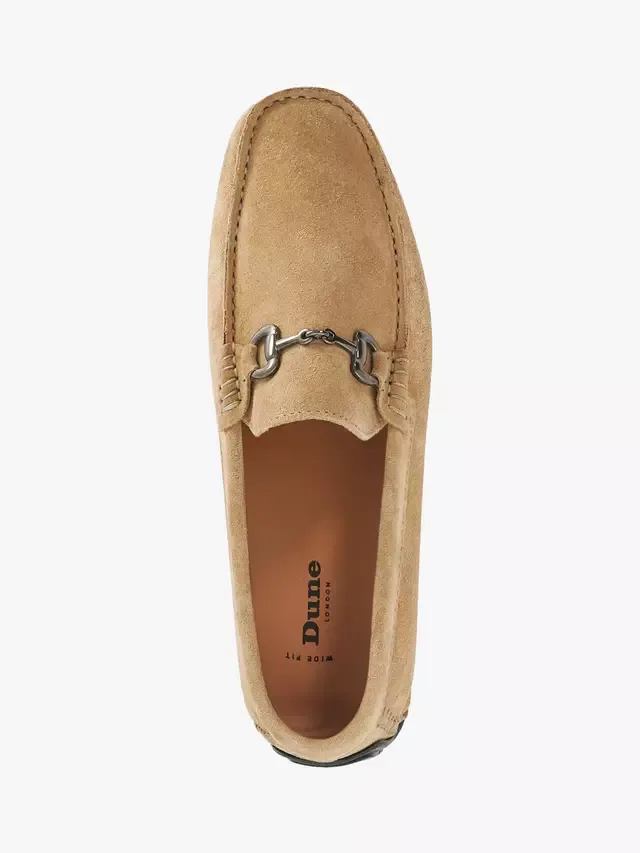 Мокасины-лоферы Brackon Wide Fit из замши с отделкой под уздечку Dune London, Taupe — фото 4