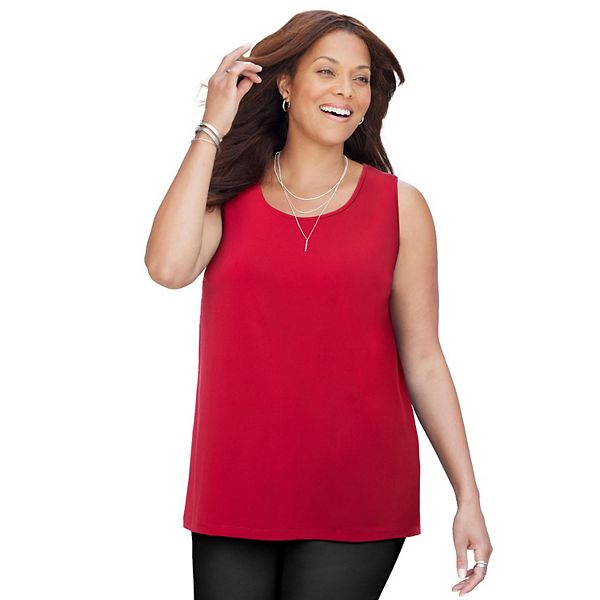 

Женская футболка-майка Dream Drape Timeless Plus Size Petite Catherines, Classic Red