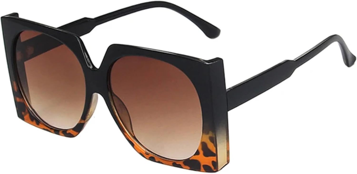 

Модные солнцезащитные очки в крупной оправе для женщин, роскошные классические модные очки для мужчин и путешествий, защита от УФ-излучения UV400 TKKTLLT, Black Gradient Tea