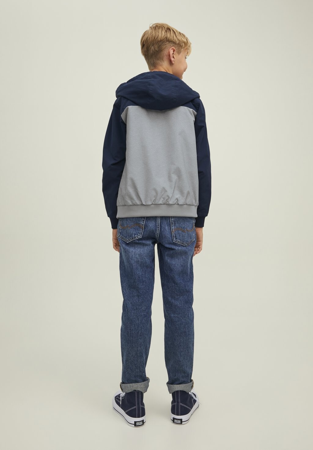 Легкая куртка JJERUSH BLOCKING HOOD Jack & Jones Junior, цвет navy blazer — фото 3