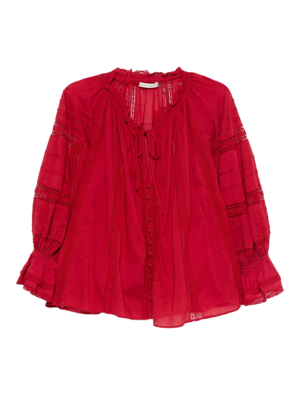 

Блузка с кружевной отделкой alice + olivia, красный