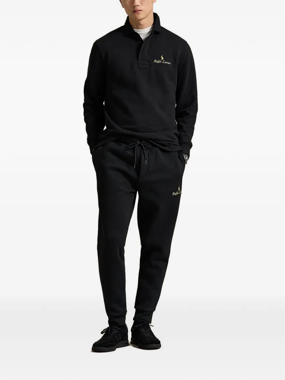 Спортивные штаны с логотипом и шнурком Polo Ralph Lauren, черный — фото 2