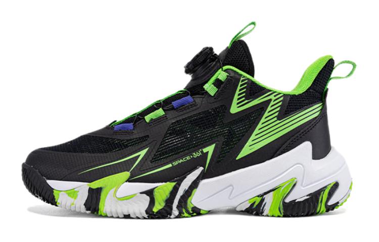 

361°KIDS Амортизирующие устойчивые к истиранию нескользящие низкие детские баскетбольные кроссовки Black Green для подростков