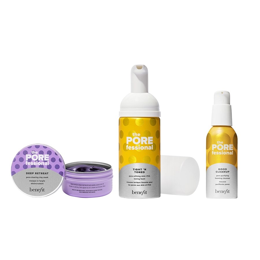 

Маска для лица Benefit The POREfessional Deep Retreat - Poren klärende Tonerde Maske Mini, Pore Care Tight ´n Toned Mini 60 ml + The POREfessional Primer 1 ml + Pore Care Good Cleanup Mini 45 ml + Pore Care Clay Mask Mini 30 ml / 1 Stk.