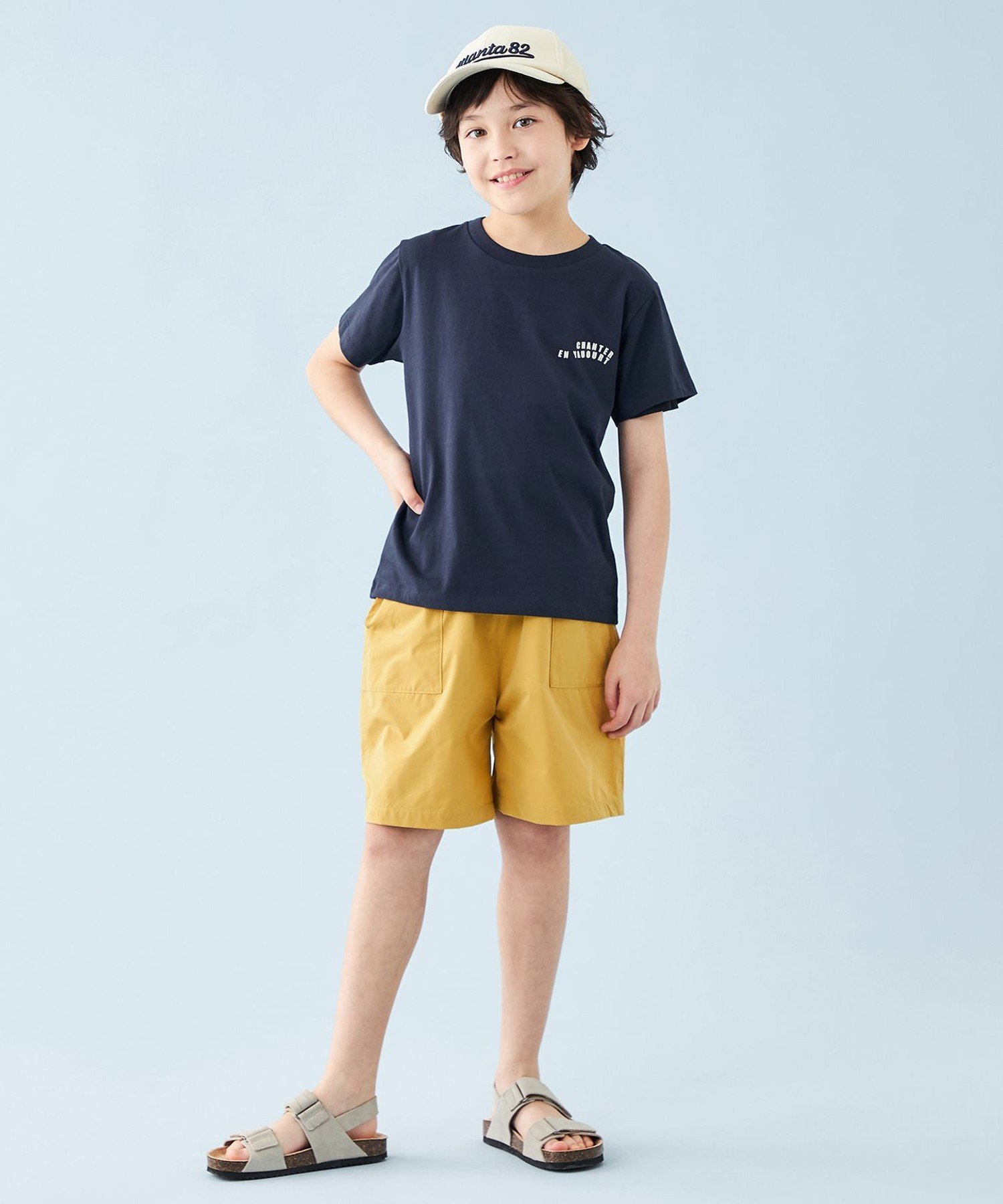 [110-150 см] Футболка CLEAN (унисекс) Unfilo, Navy [Light Yellow [375] — фото 2