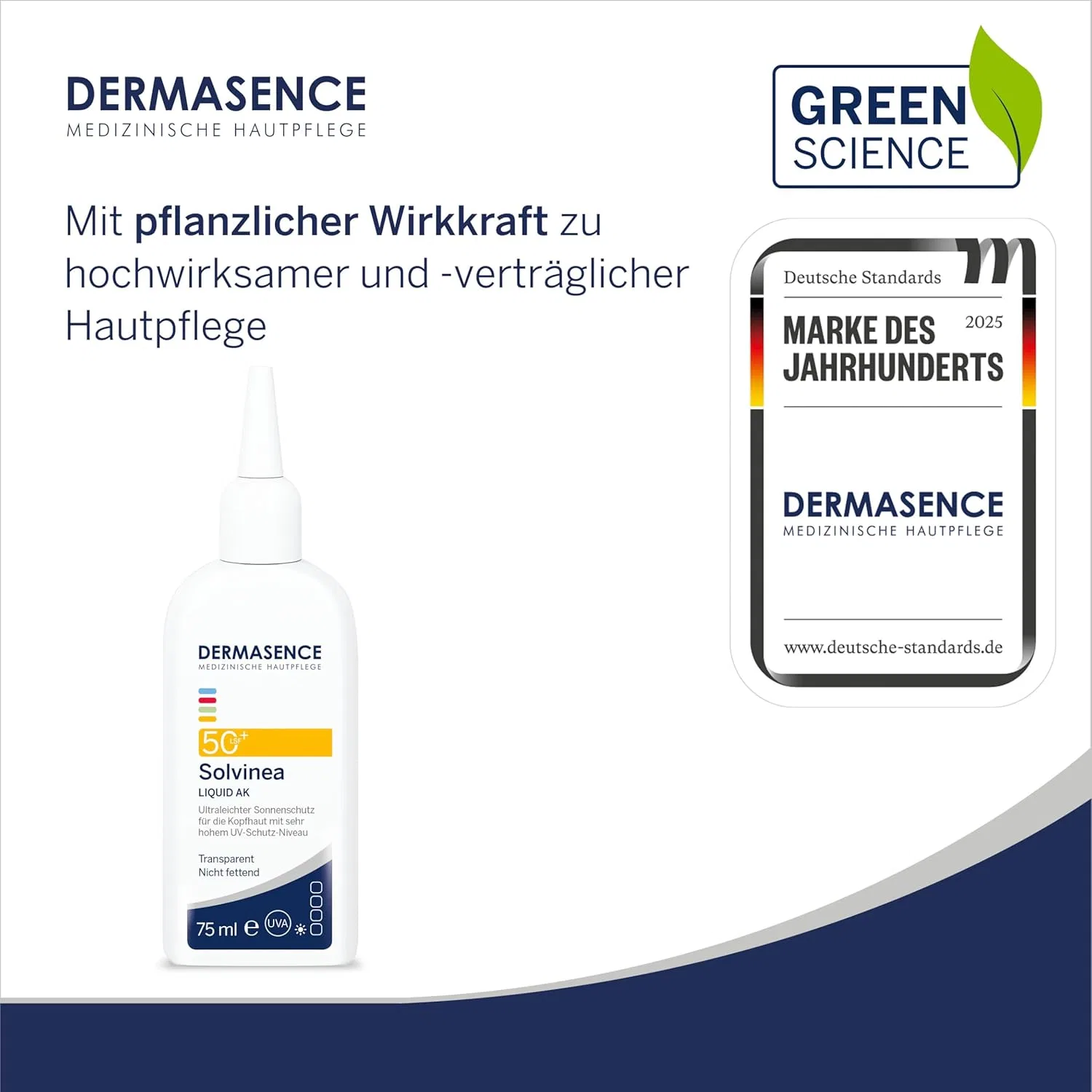 Жидкий солнцезащитный крем SPF 50+ для кожи головы DERMASENCE Solvinea Liquid AK Dermasence — фото 2