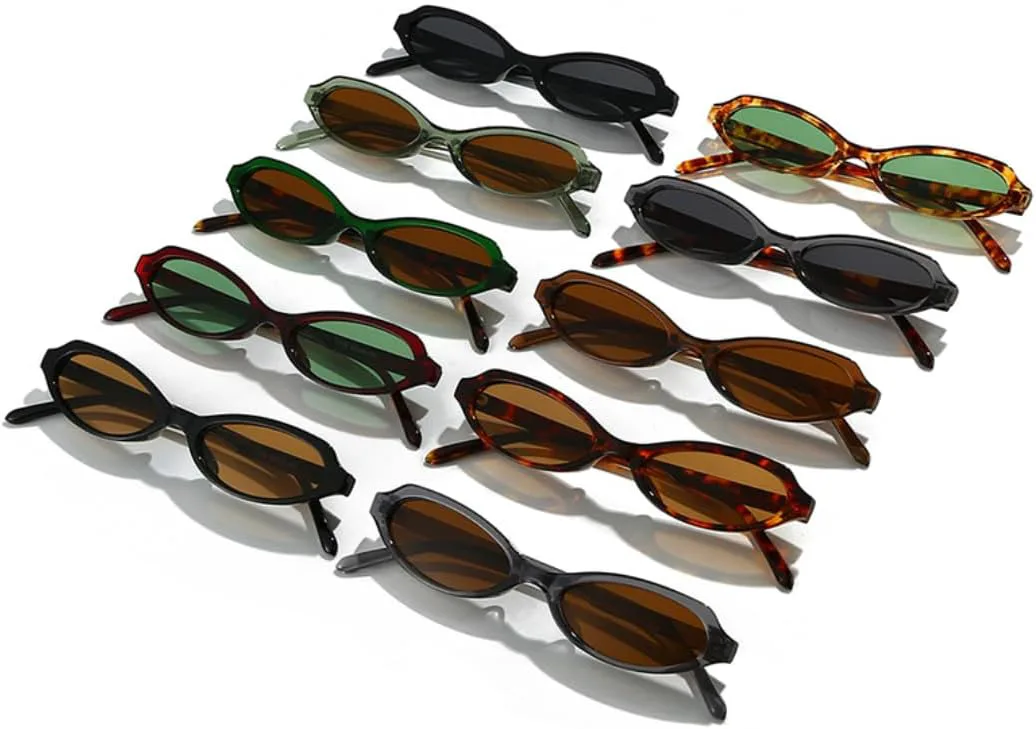 

Маленькие солнцезащитные очки «кошачий глаз» для мужчин, солнцезащитные очки с УФ-защитой UV400, модные линзы, женские очки в стиле панк HHZZYVY, Green Leopard Tea