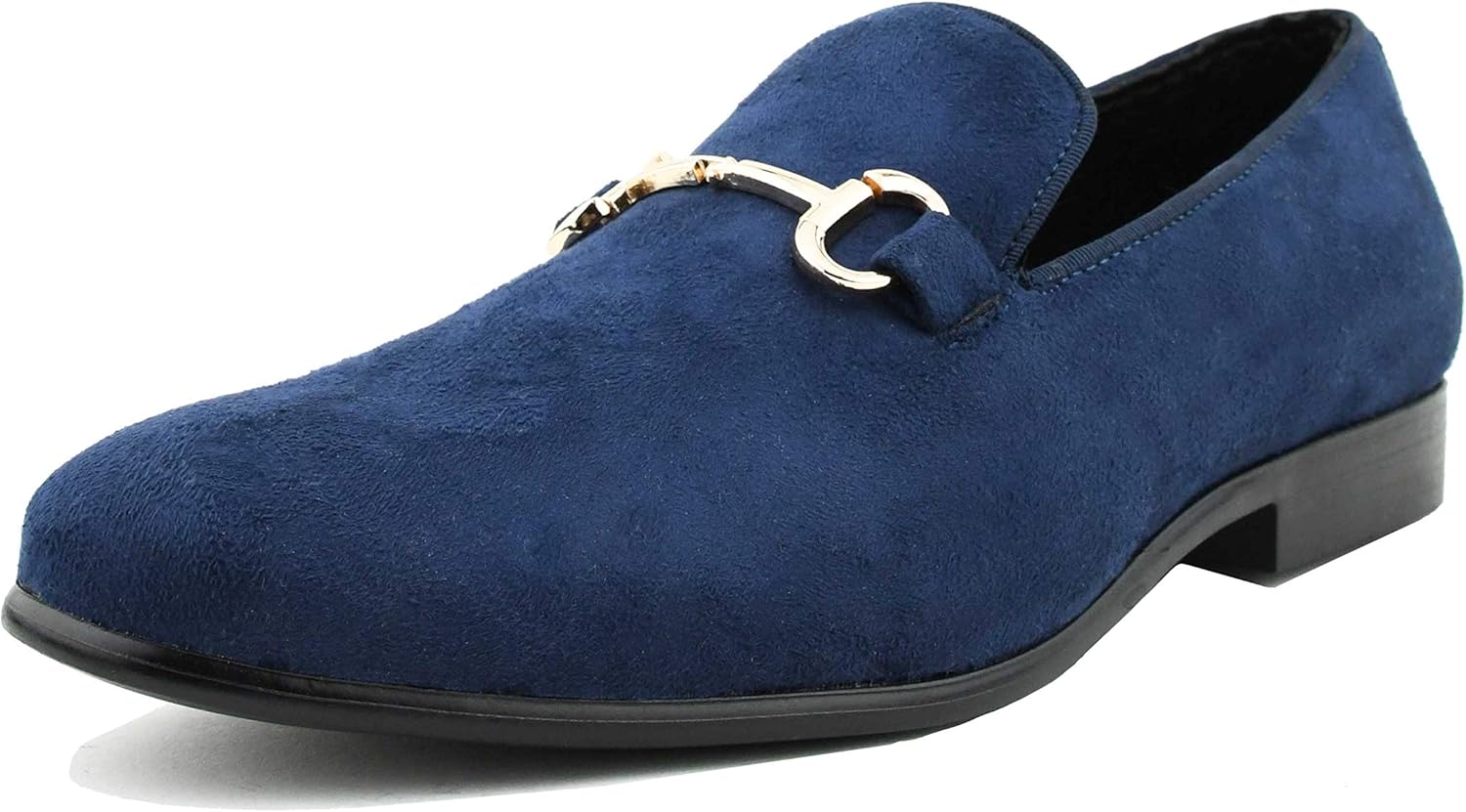 

Мужские лоферы-слипоны из микрофибры с золотой металлической вставкой Amali