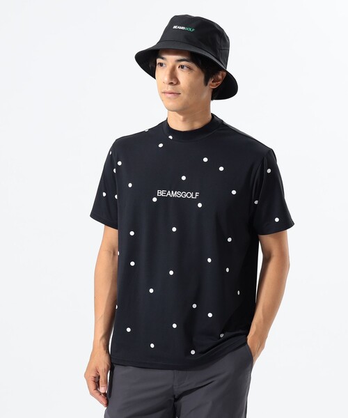 

Футболка с высоким воротником и принтом в горошек BEAMS GOLF, черный