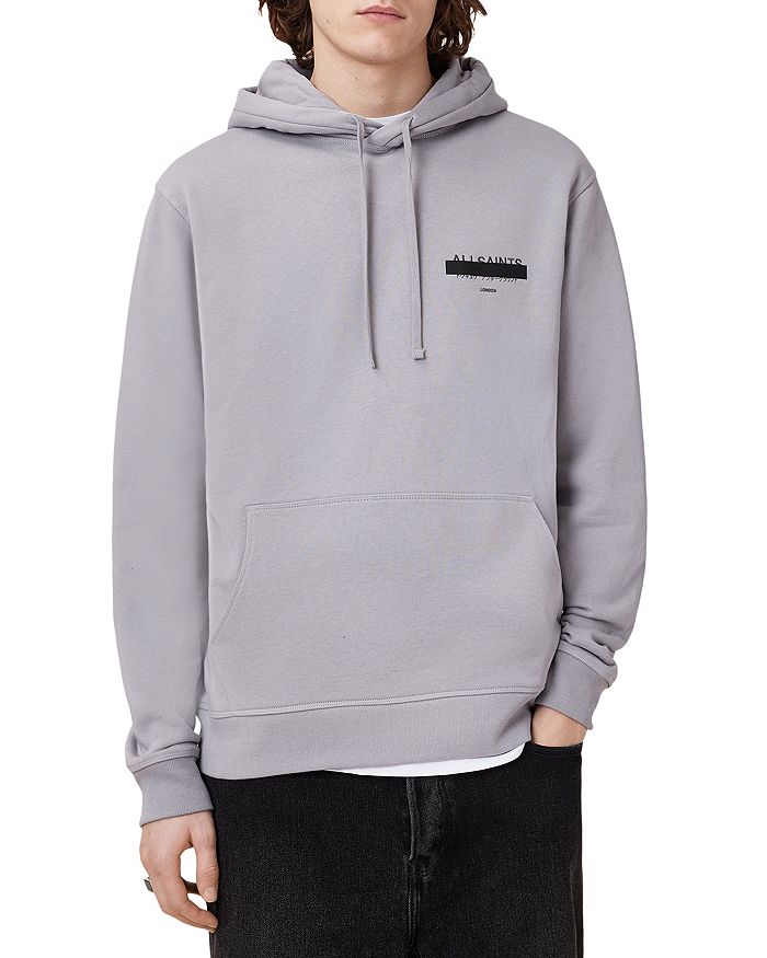 

Хлопковый худи свободного кроя Redact ALLSAINTS, серый