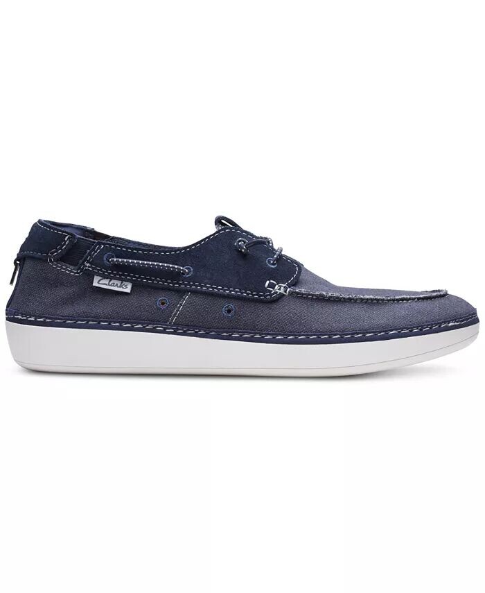 Мужские парусиновые туфли Higley Tie Slip-On Boat Shoes Clarks, синий — фото 3