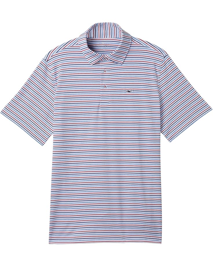 

Поло Vineyard Vines Kids Multi Stripe Sankaty Polo, цвет White/Hull Blue/Red