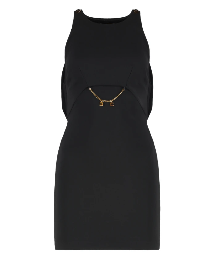 

Платье из двойного крепа и жоржета Elisabetta Franchi, черный